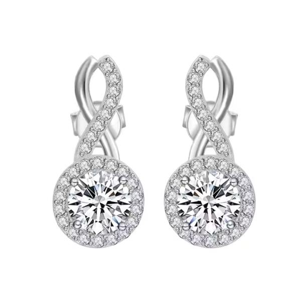 Moonlit Shine Moissanite Drop Earrings – 925 Sterling Silver