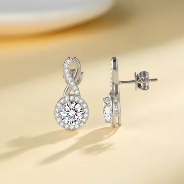 Moonlit Shine Moissanite Drop Earrings – 925 Sterling Silver - Image 4