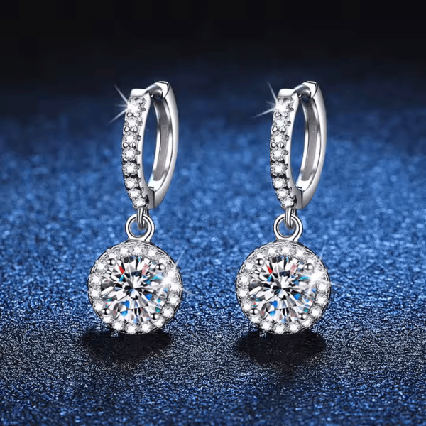 Diamond Glow Moissanite Stud Earrings – 925 Silver - Image 2