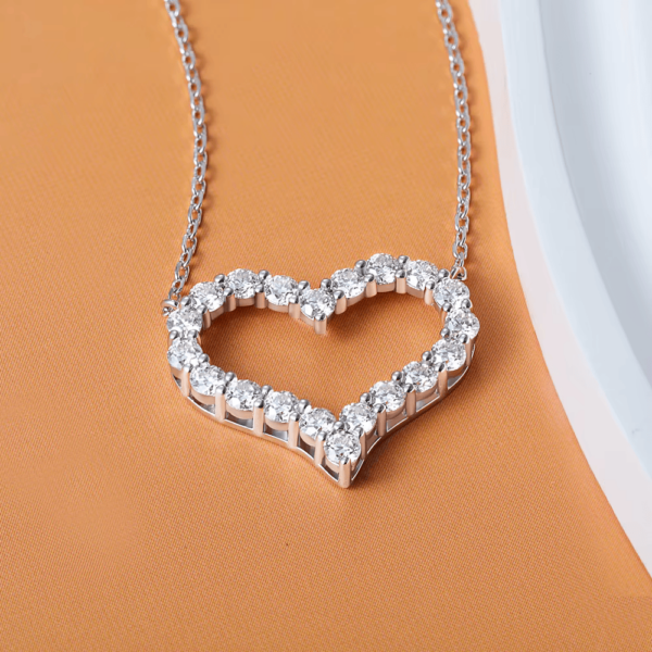 Eternal Heart Moissanite Necklace – 925 Sterling Silver - Image 3