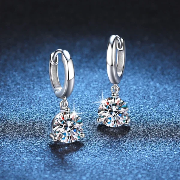 Radiance Moissanite Stud Earrings – 925 Sterling Silver - Image 3