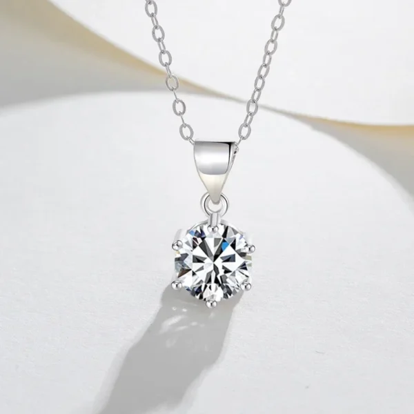 Lulu Radiance Moissanite Pendant – 925 Sterling Silver - Image 3