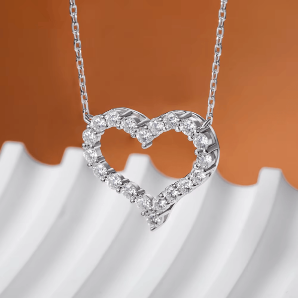 Eternal Heart Moissanite Necklace – 925 Sterling Silver - Image 2
