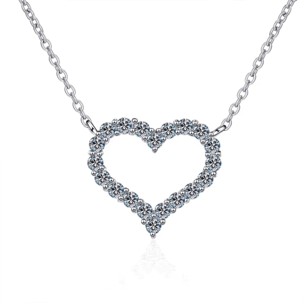 Eternal Heart Moissanite Necklace – 925 Sterling Silver